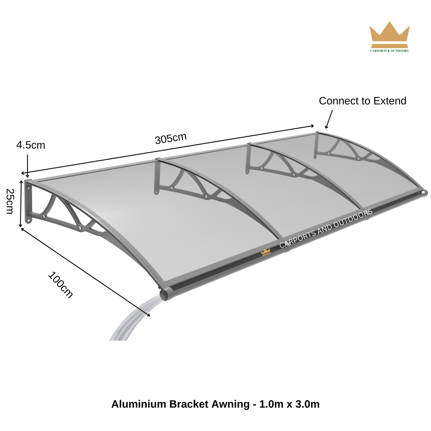 Aluminium Bracket Awning - GREY - Carports and Outdoors Aus