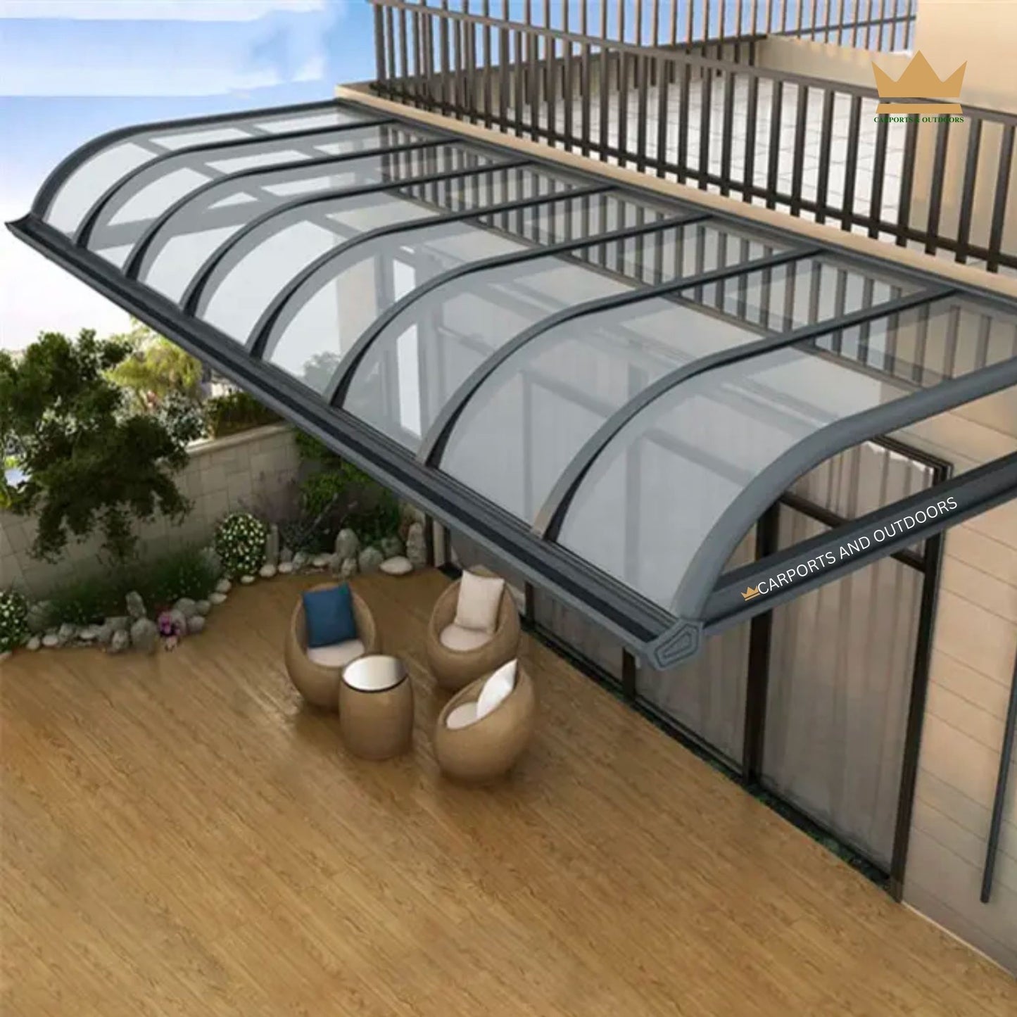 Aluminium Frame Awning 1.5m x 4.0m- GREY - Carports and Outdoors Sydney