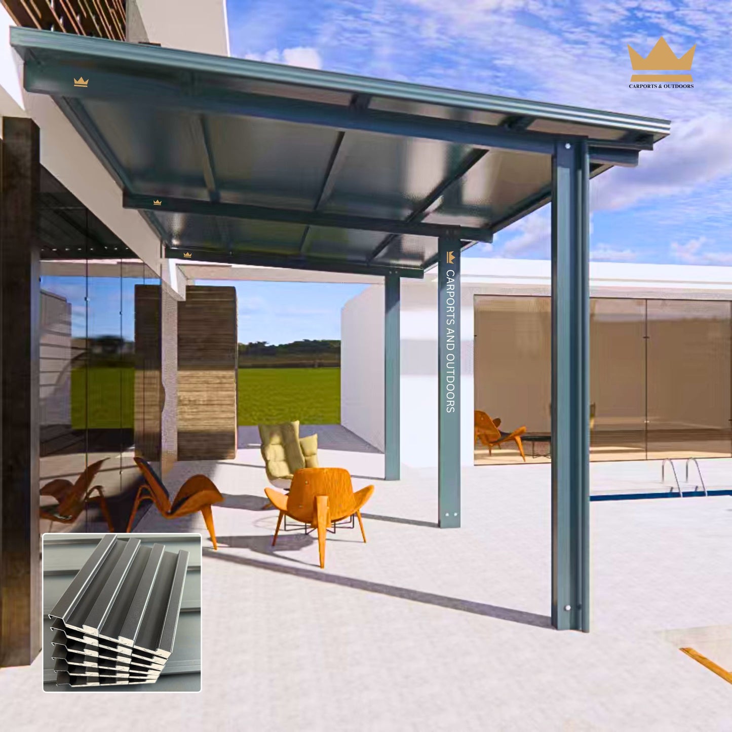 Aluminium Patio Cover and Pergola with Aluminium Insulated Roof Panels in Melbourne 3x5m