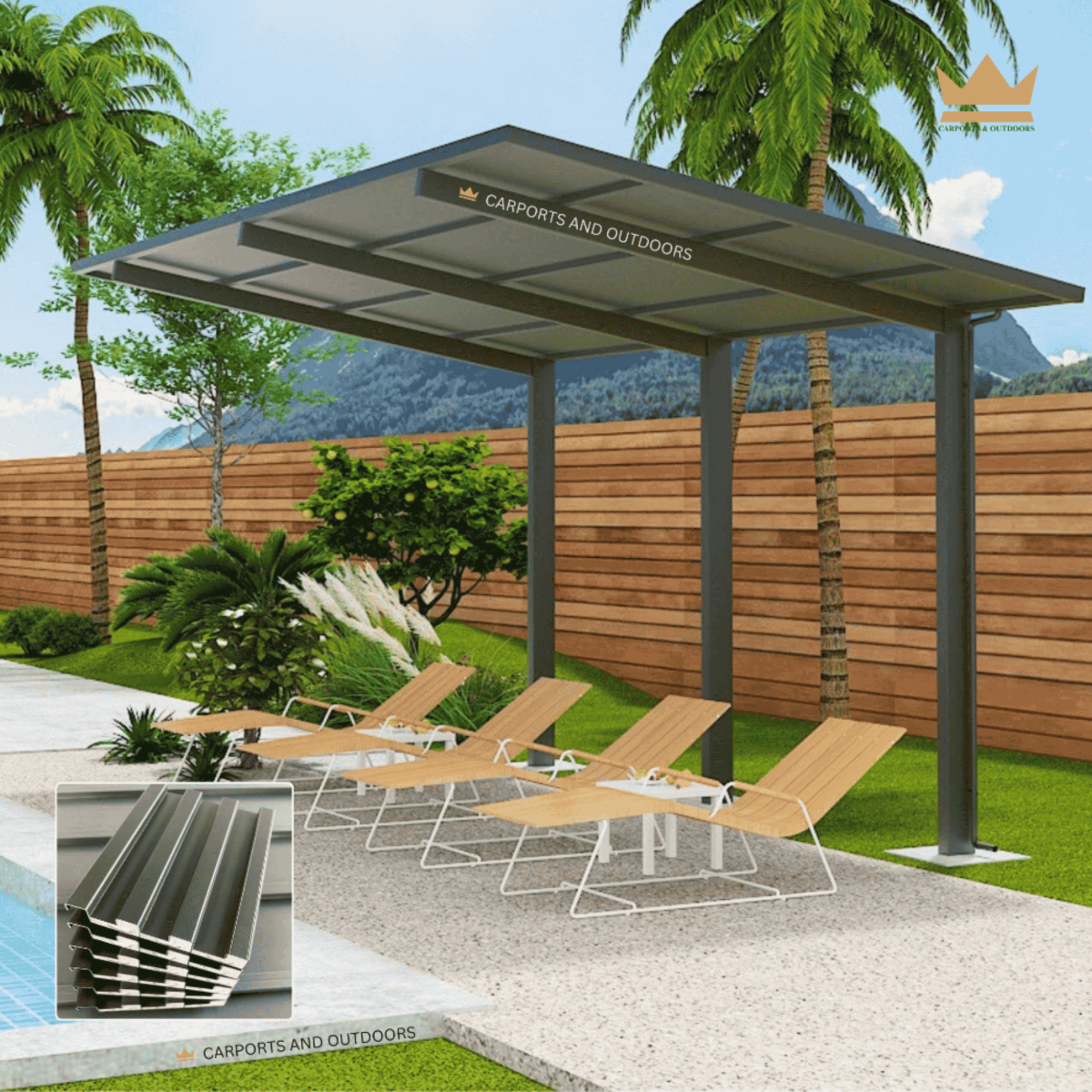 Insulated Carports & Pergolas - GREY - Carports and Outdoors Aus