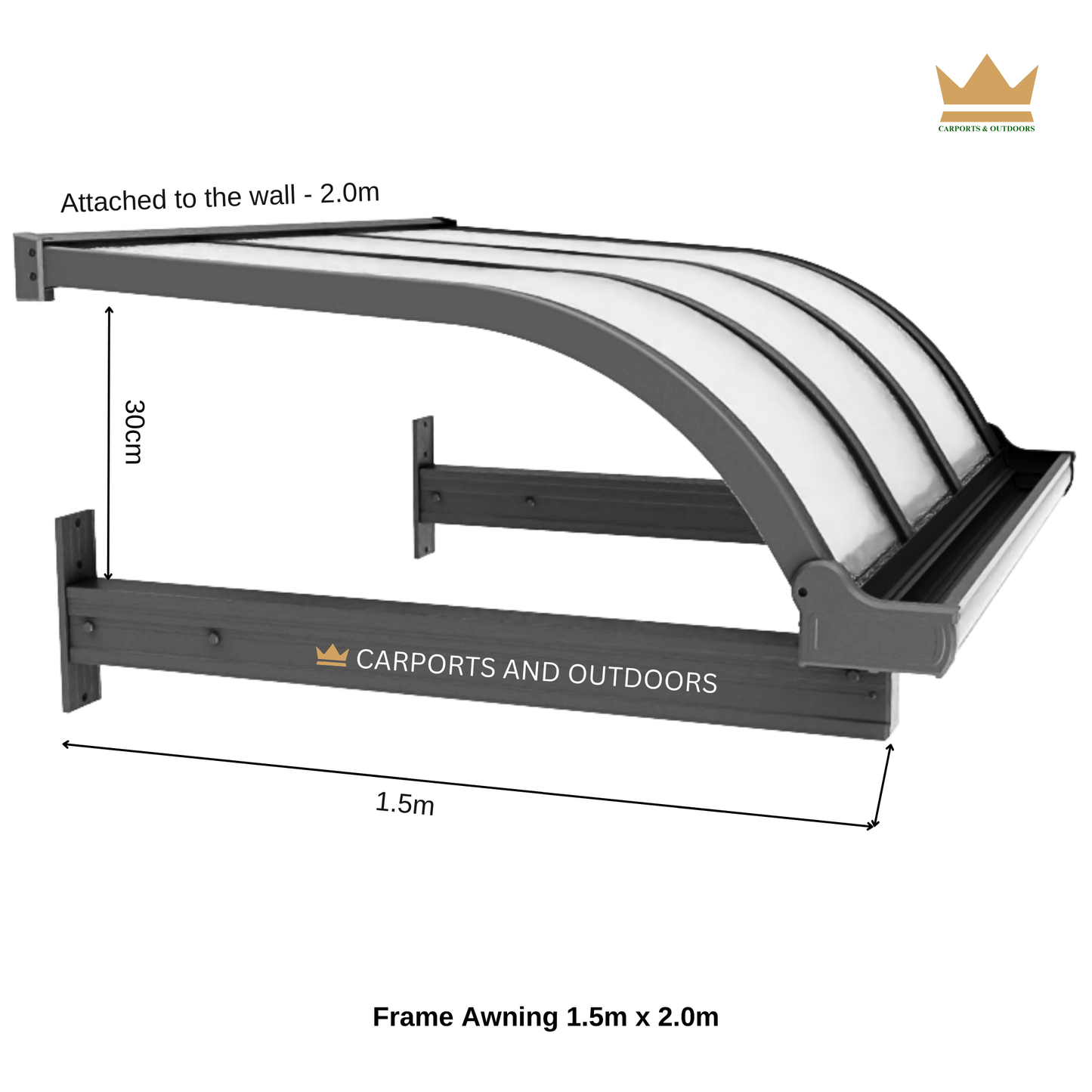Aluminium Frame Awning - GREY - Carports and Outdoors Aus