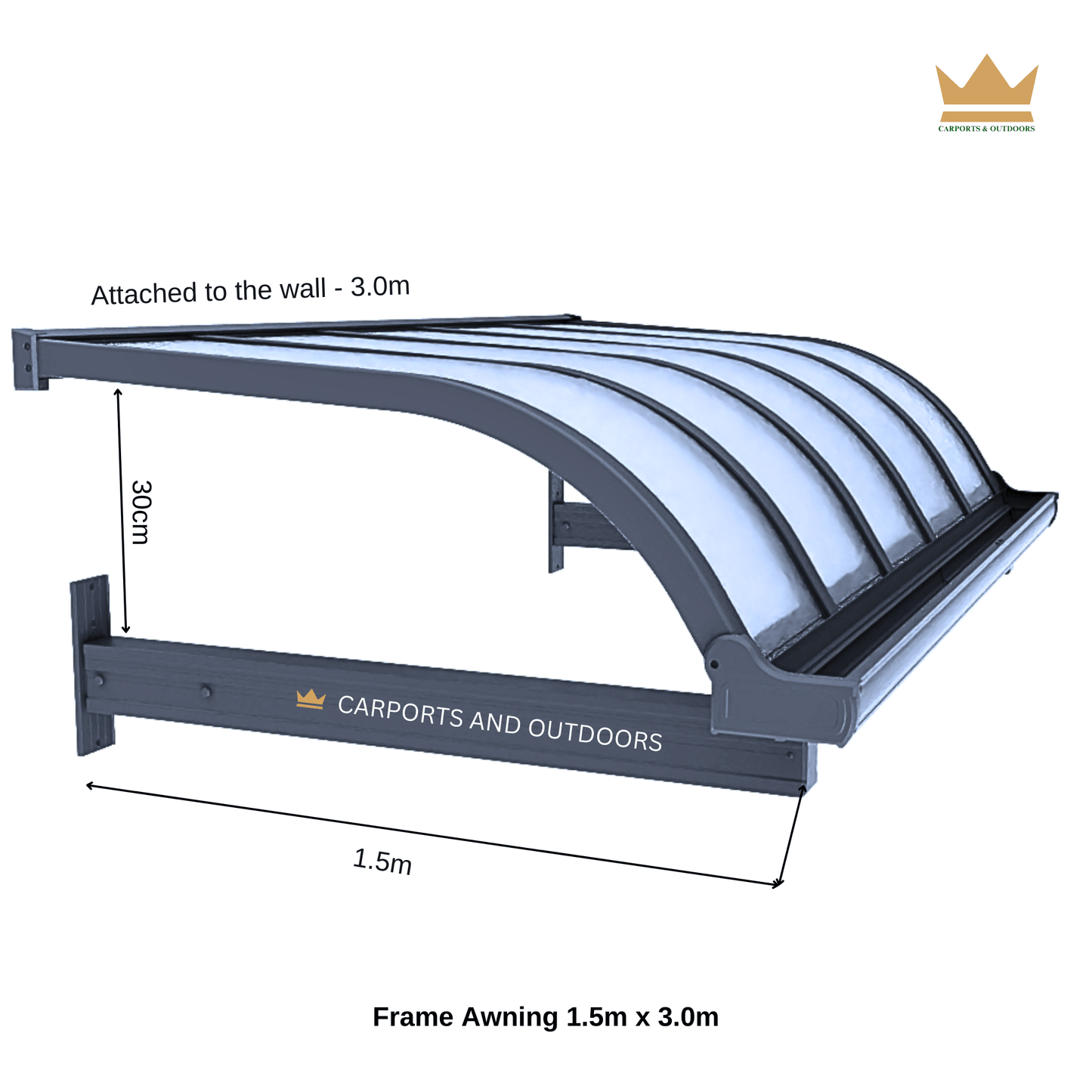 Aluminium Frame Awning - GREY - Carports and Outdoors Aus