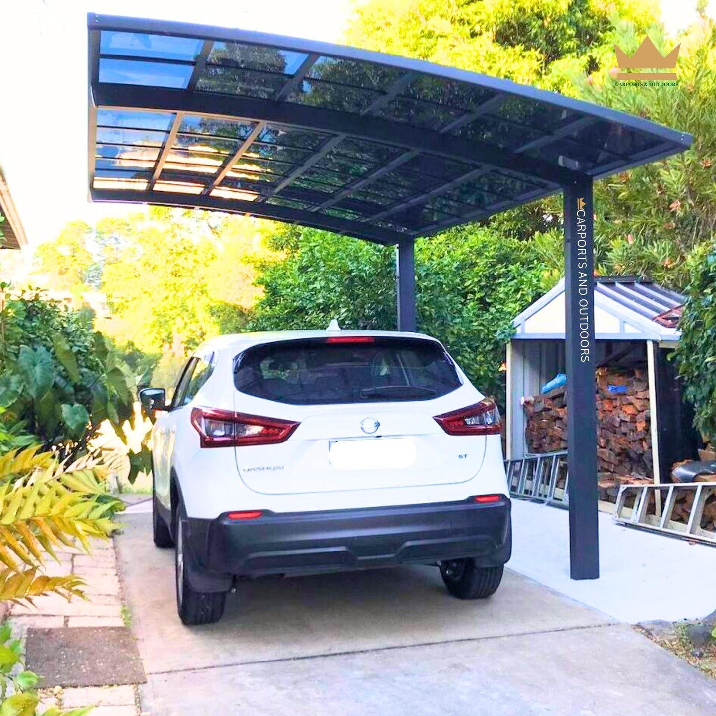 L Shape Cantilever Carport Kit - GREY - Carports and Outdoors Aus