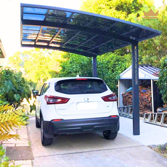 L Shape Cantilever Carport Kit - GREY - Carports and Outdoors Aus