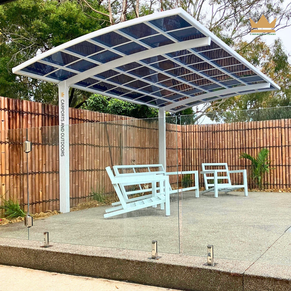 L Shape Cantilever Carport Kit - WHITE - Carports and Outdoors Aus