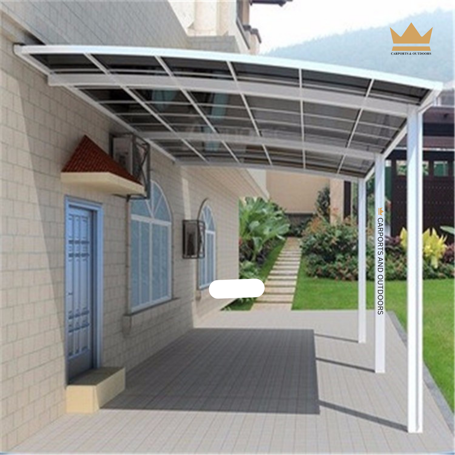 L Shape Cantilever Carport Kit - WHITE
