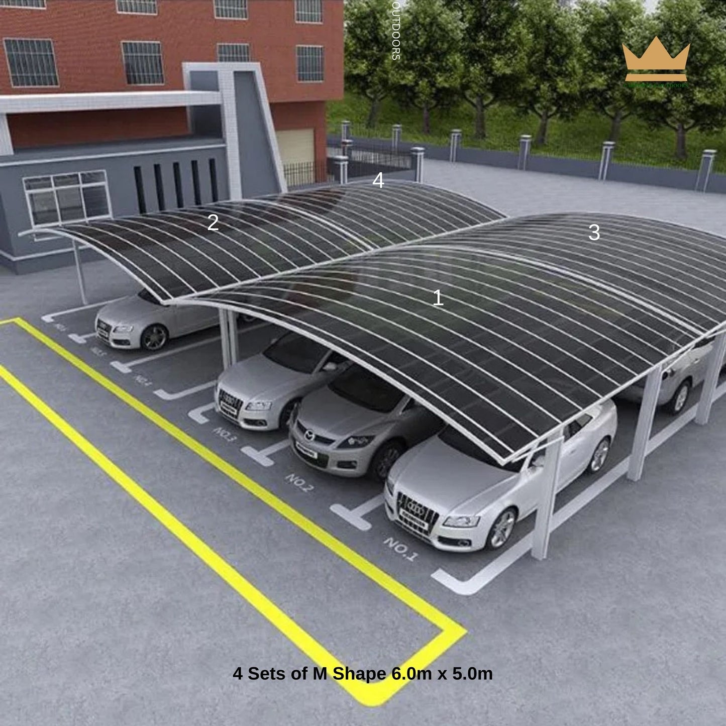 M Shape Double Carport Kit - WHITE - Carports and Outdoors Aus