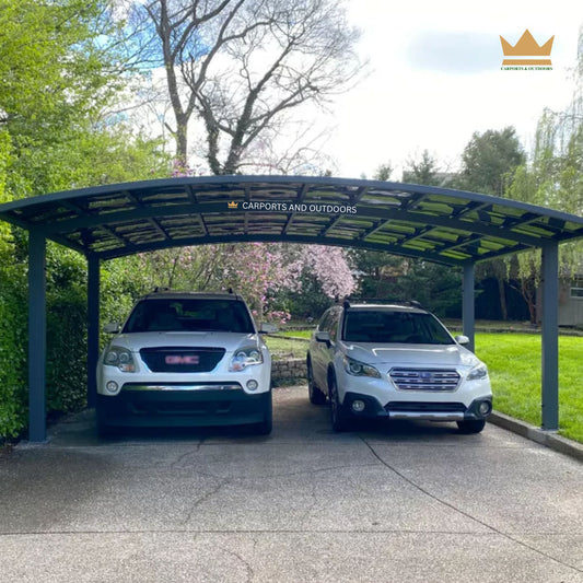 M Shape Double Carport Kit - GREY - Carports and Outdoors Aus