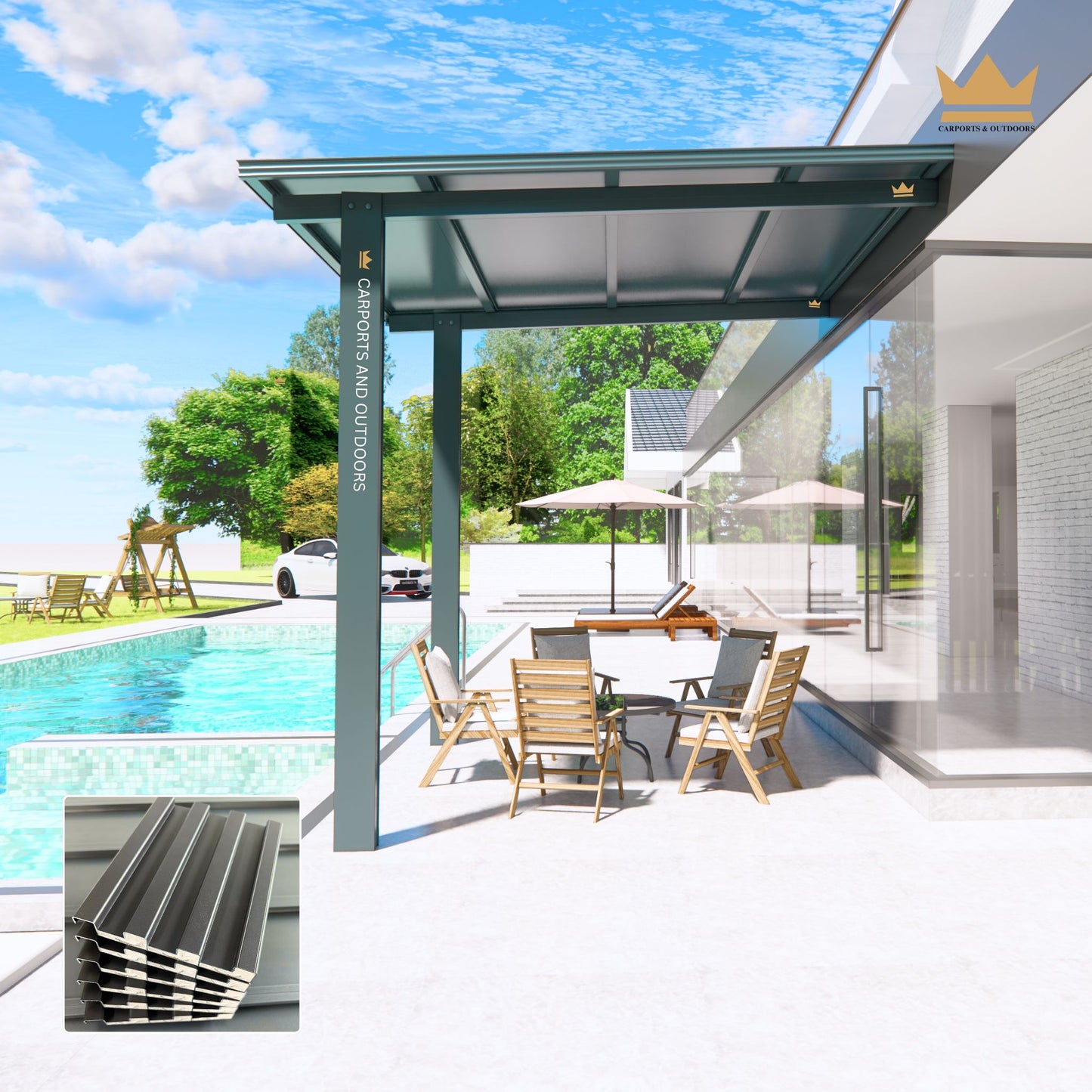 Patio Cover and Pergola kit with Aluminium Insulated Roof Panels in Sydney