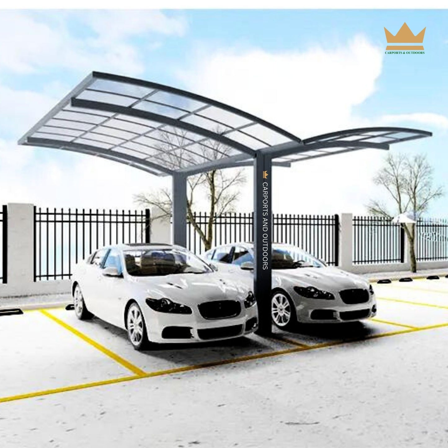 Y Shape Double Carport Kit - GREY - Carports and Outdoors Aus