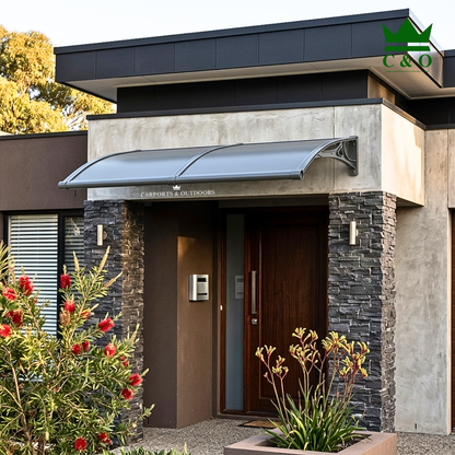 Aluminium Bracket Awning with Aluminium Composite Panel in Grey Colour 1.0m x 2.0m