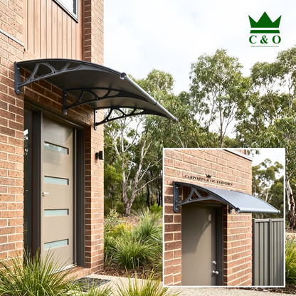 Aluminium Bracket Awning with Aluminium Composite Panel in Grey Colour 1.2m x 2.0m