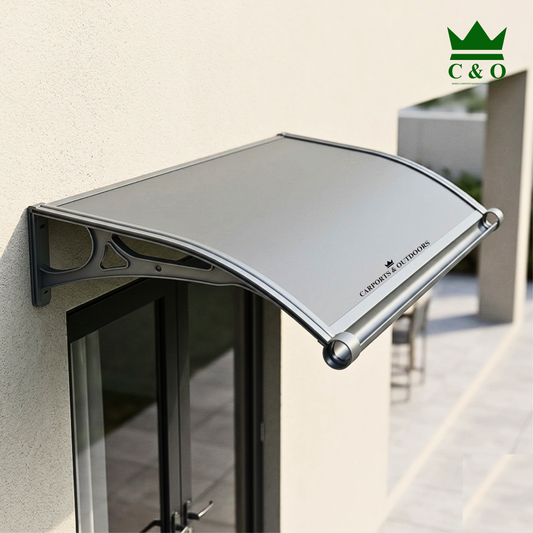 Aluminium Bracket Awning with Aluminium Composite Panel in Grey Colour 80cm x 120cm