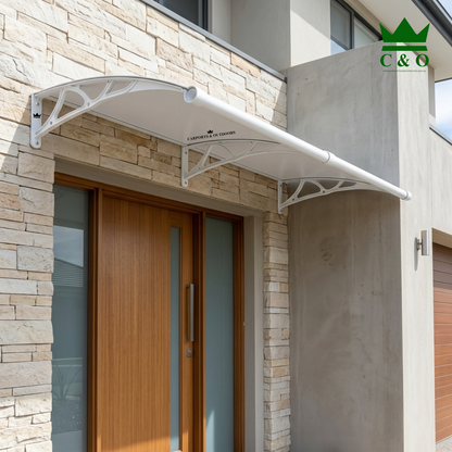Aluminium Bracket Awning with Aluminium Composite Panel in White Colour 1.0m x 2.0m