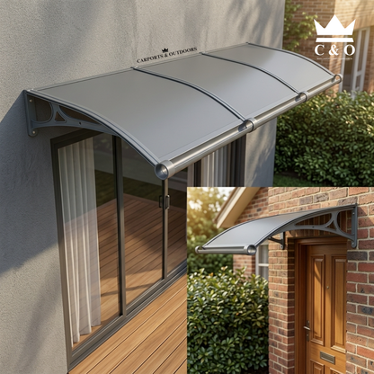 Aluminium Bracket Awning with Aluminium Composite Panel in Grey Colour 1.0m x 3.0m in Melbourne