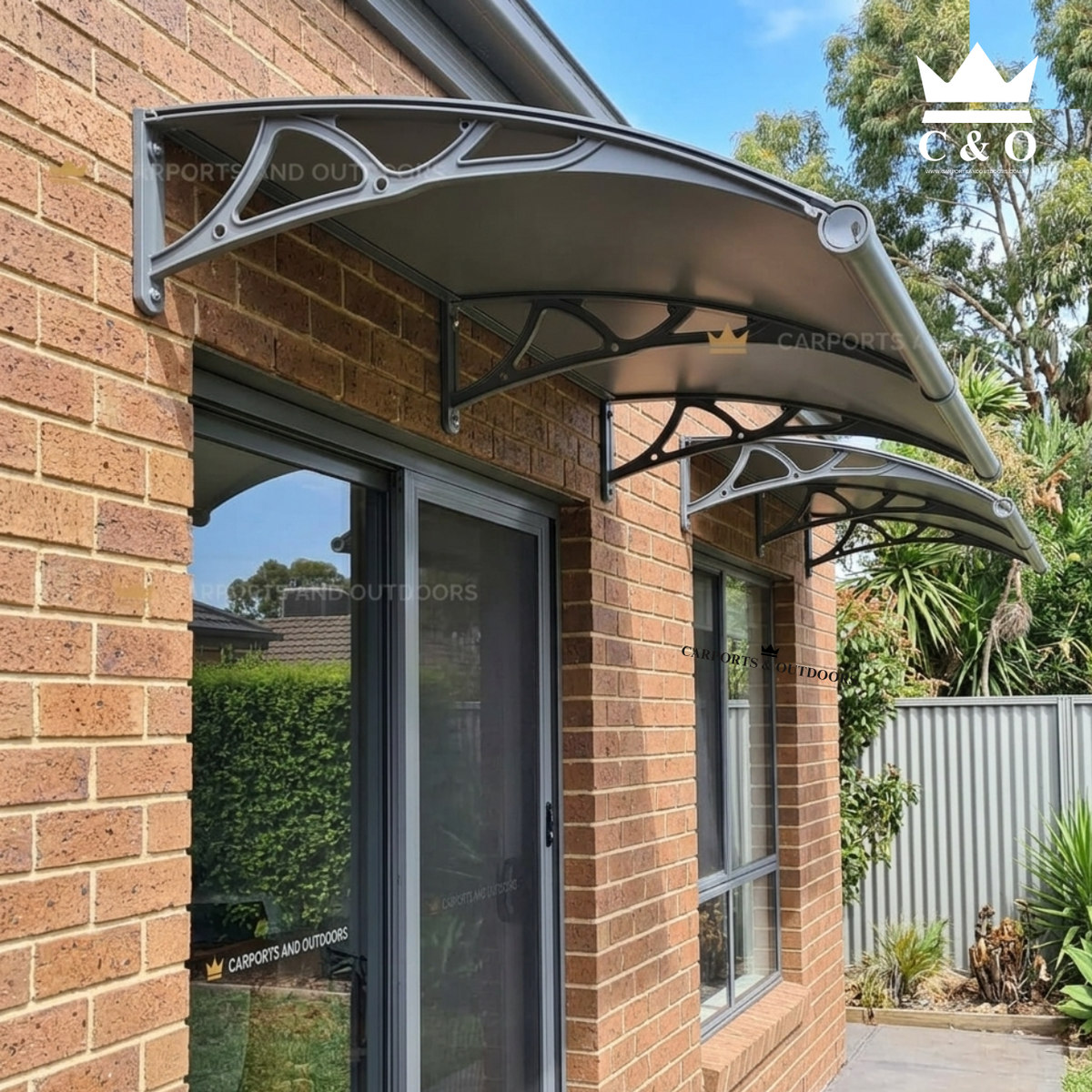 Aluminium Bracket Awning with Aluminium Composite Panel in Grey Colour 1.2m x 2.0m in Sydney
