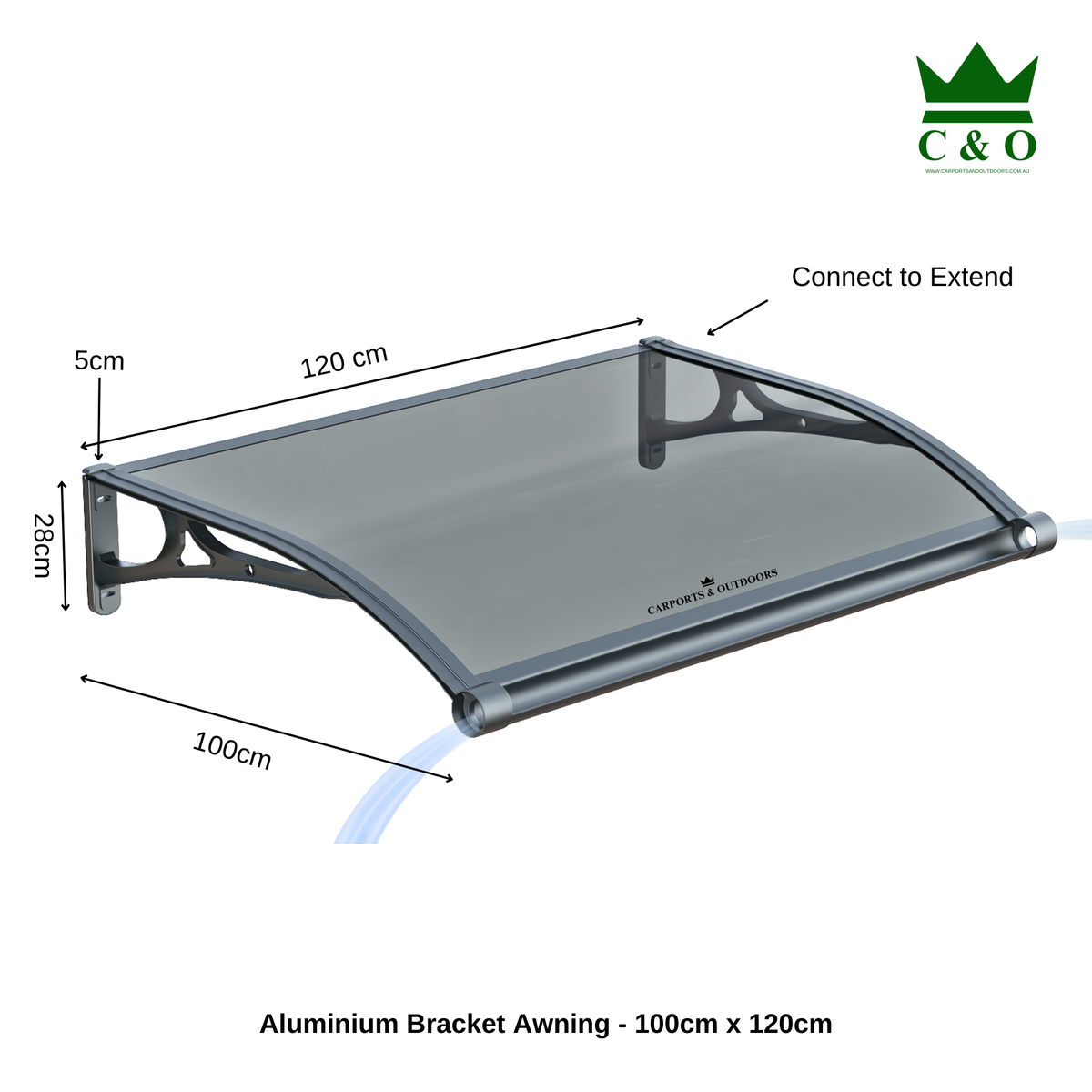 Aluminium Window Awning in Australia 100cm x 120cm Kit