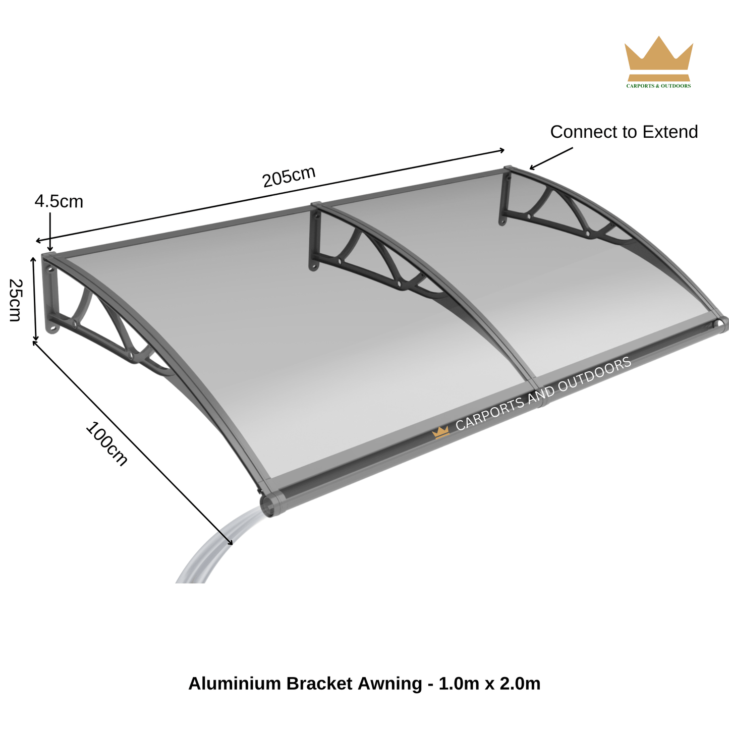 Aluminium Bracket Awning - GREY - Carports and Outdoors Aus
