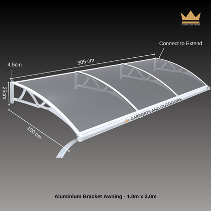 Aluminium Bracket Awning - COFFEE - Carports and Outdoors Aus