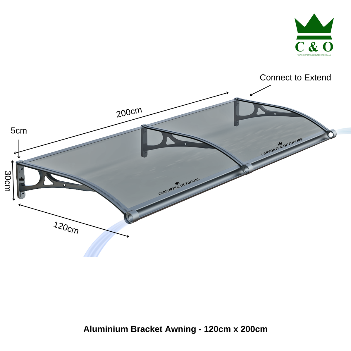 Aluminium Window Awning in Australia 120cm x 200cm Kit