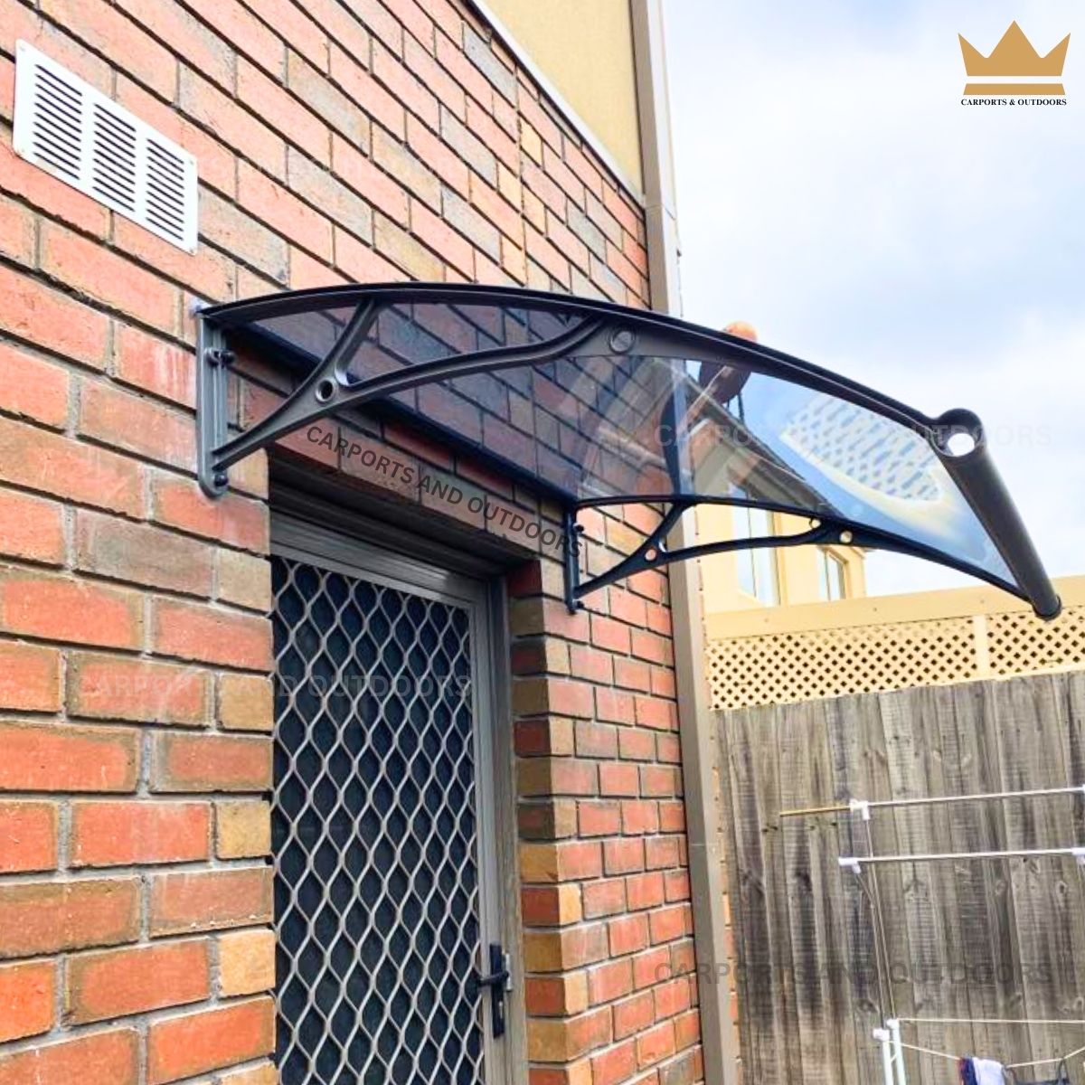 Aluminium Door Awning 1.0m x 1.2m Grey in Roxburgh Park, VIC