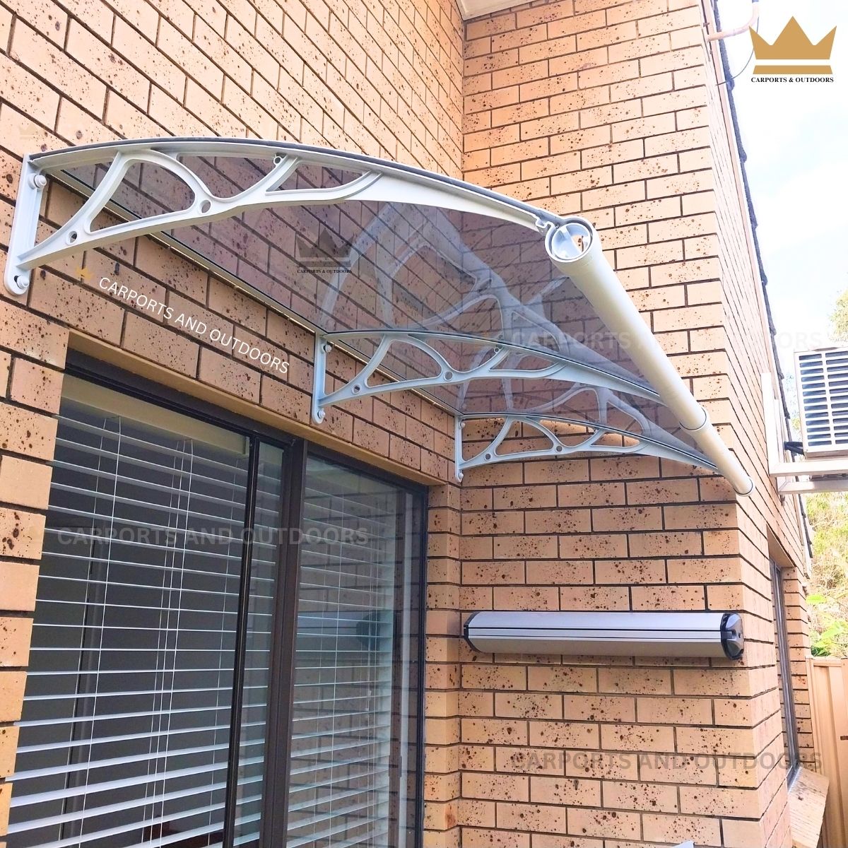 Aluminium Window Awning 1.0m x 2.0m White with Light Grey Sheet in Sunshine Coast, QLD