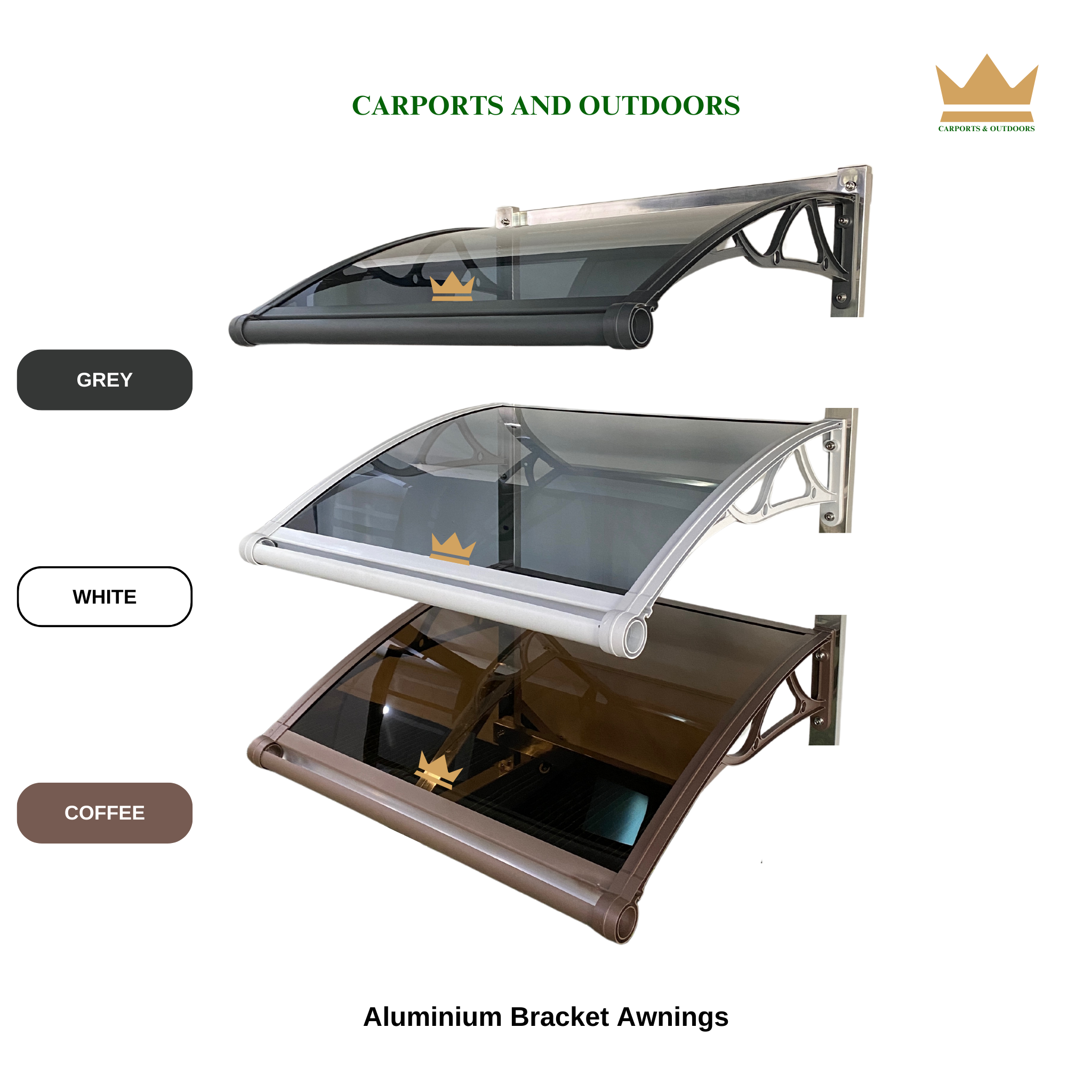 Aluminium Bracket Awning - GREY - Carports and Outdoors Aus