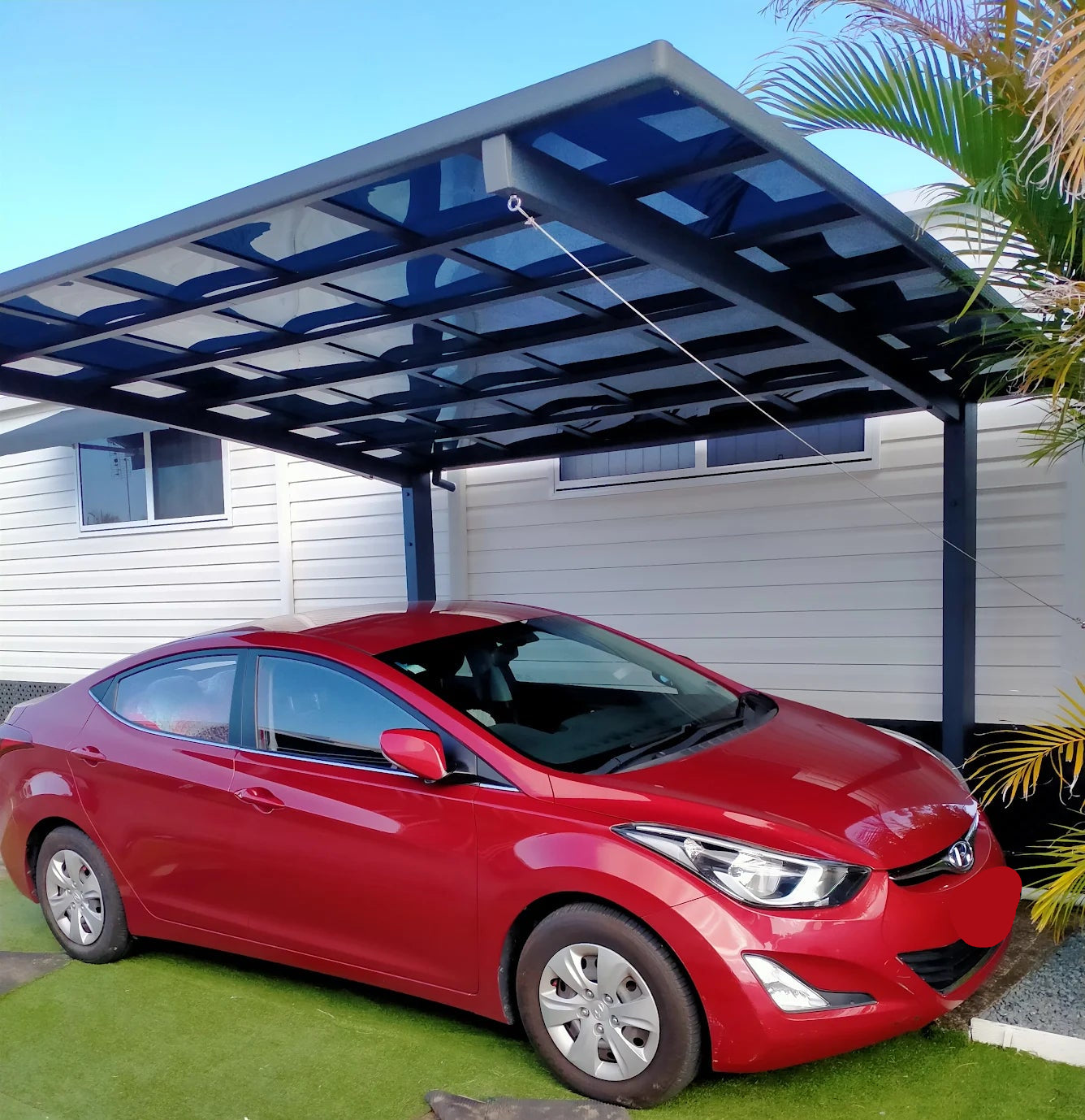 L Shape Cantilever Carport Grey with Dark Grey 3 x 4m in Chinderah, NSW 2487