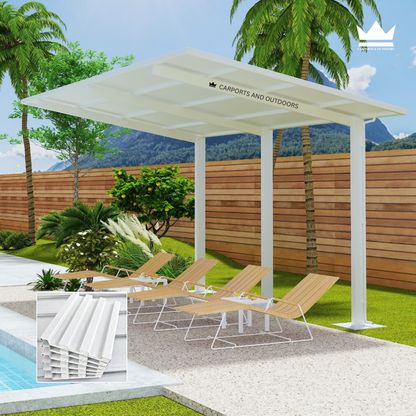 Insulated Carports & Pergolas - WHITE