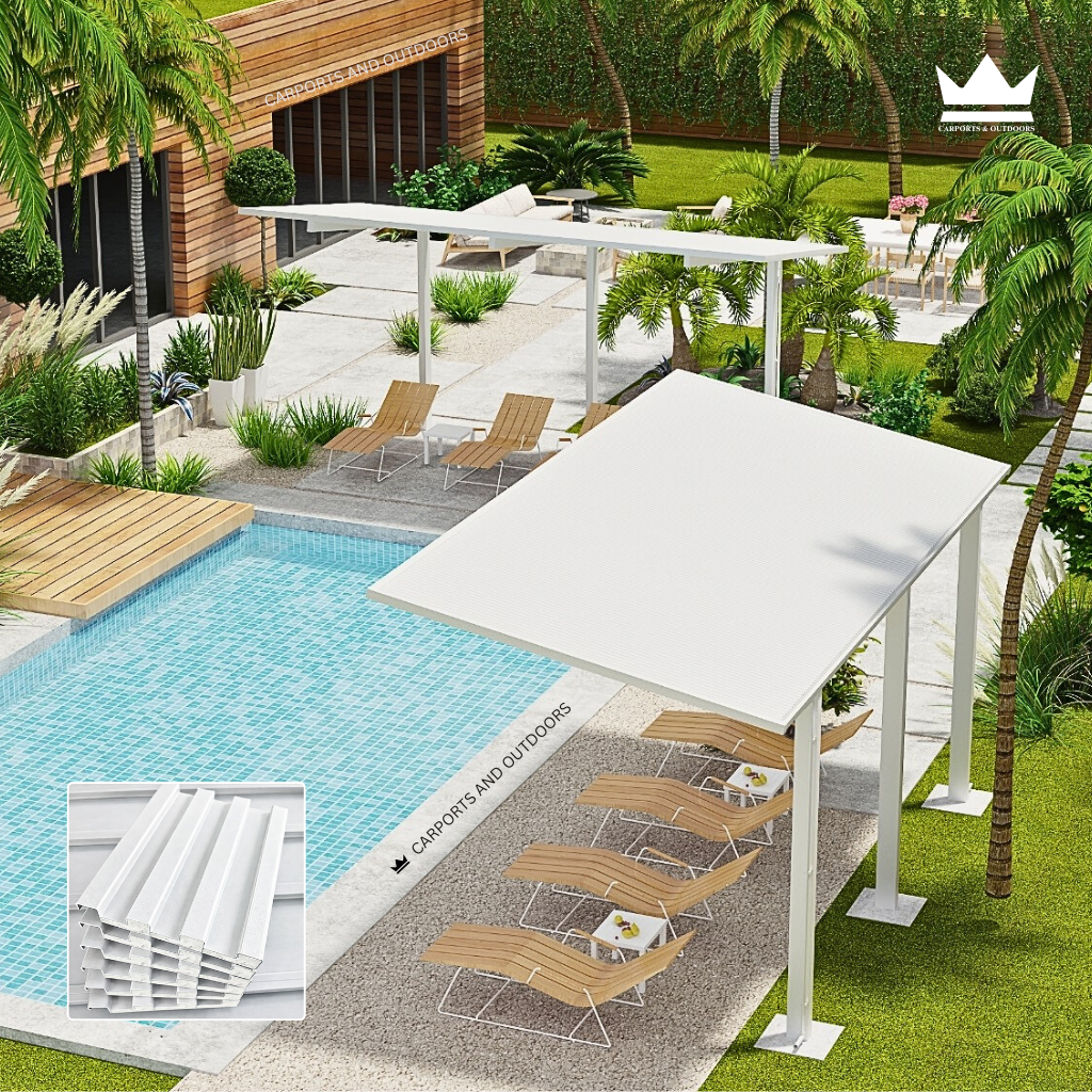 Insulated Carports & Pergolas - WHITE