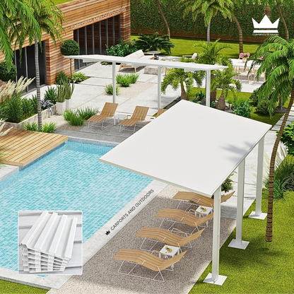 Insulated Carports & Pergolas - WHITE