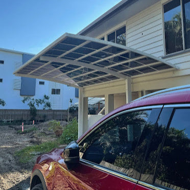 Cantilever L Shape Carport Awning White