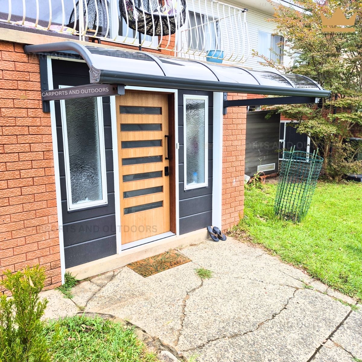 Aluminium Frame Awning Grey with Light Grey 1.5 x 3.0m Installed in Waterfall, NSW 2233