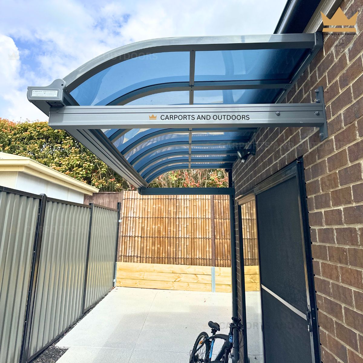 Aluminium Frame Awning 1.5m x 4.0m Grey with Light Grey Frost - Cranbourne, VIC 3977