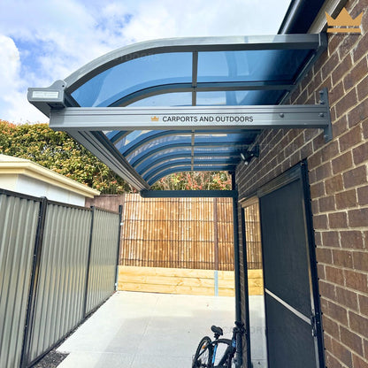 Aluminium Frame Awning 1.5m x 4.0m Grey with Light Grey Frost - Cranbourne, VIC 3977