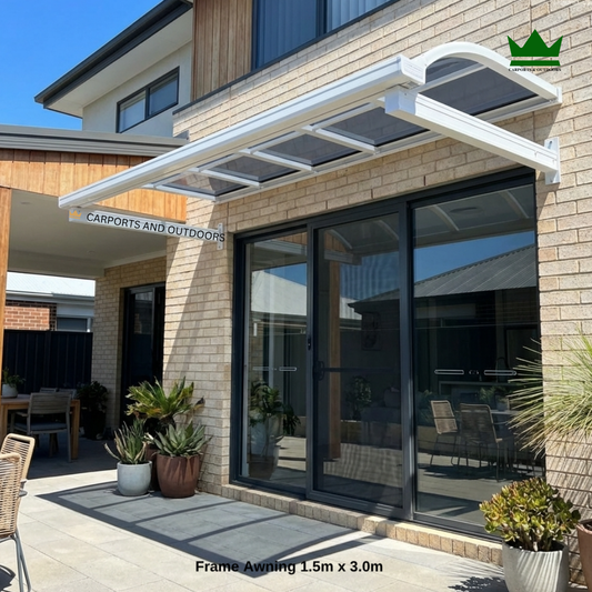 Aluminium Frame awning White DIY kit installed in Melbourne - Carports and Outdoors