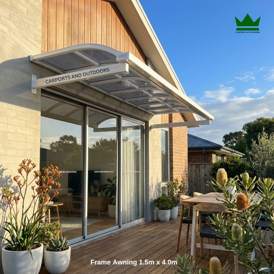 Aluminium Frame awning White DIY kit installed in Sydney - Carports and Outdoors