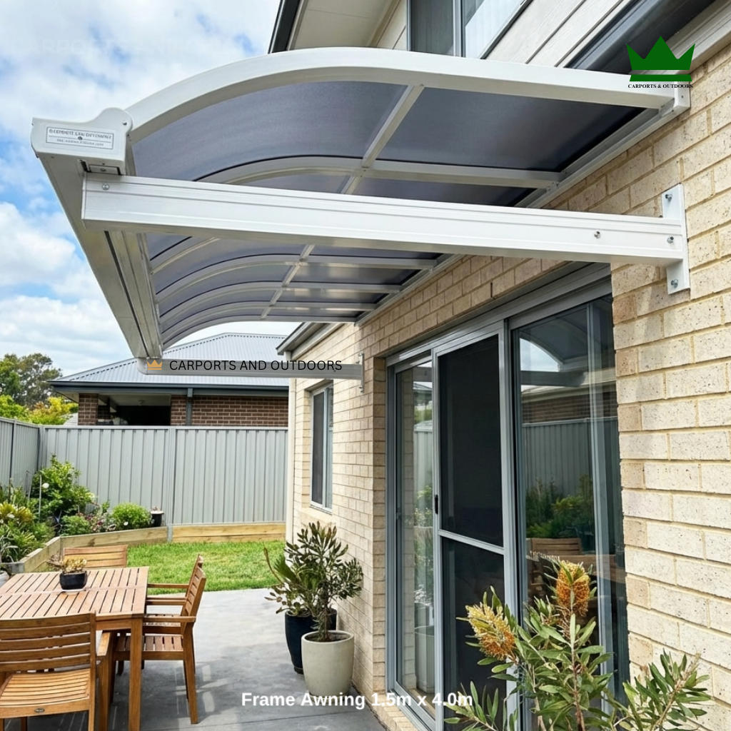 Aluminium Frame awning White DIY kit installed in Brisbane - Carports and Outdoors