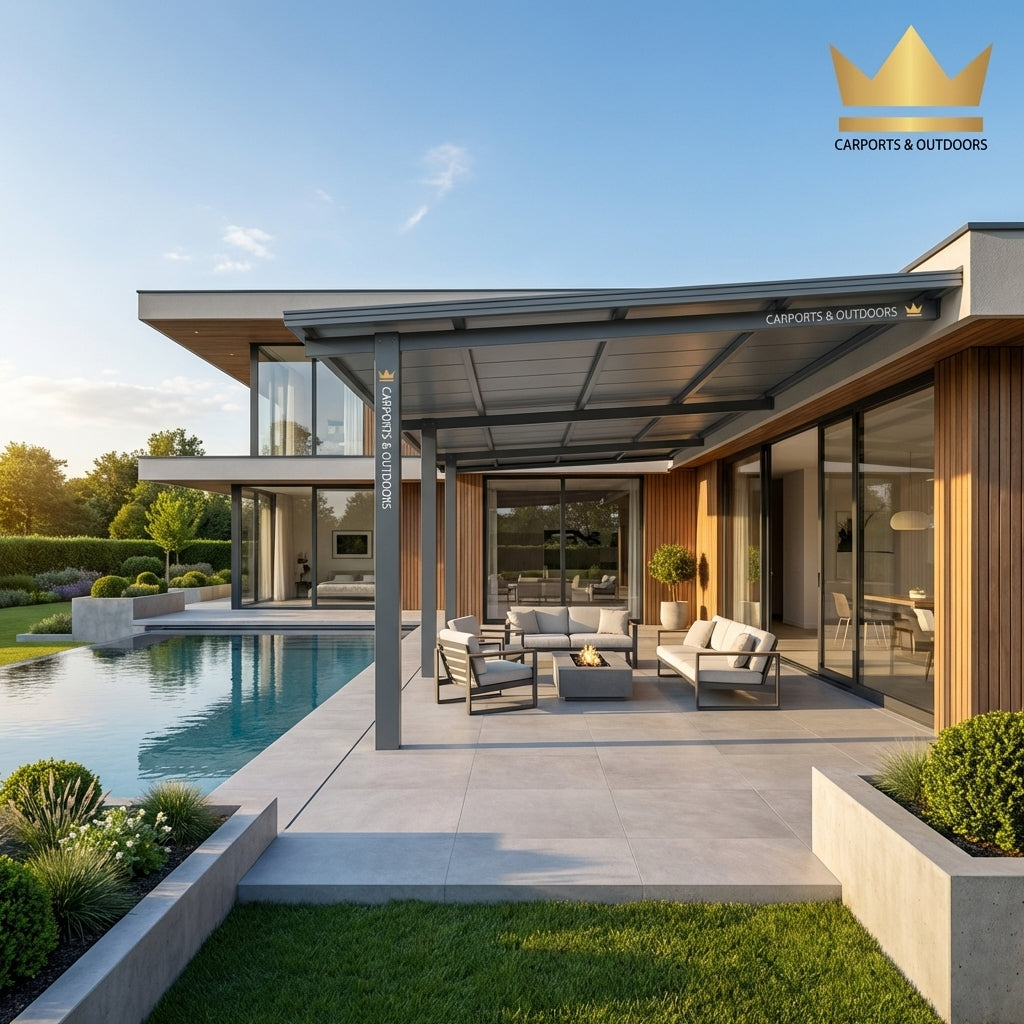 Insulated Pergola Grey 1 by Carports and Outdoors in Melbourne