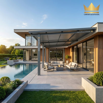 Insulated Pergola Grey 1 by Carports and Outdoors in Melbourne
