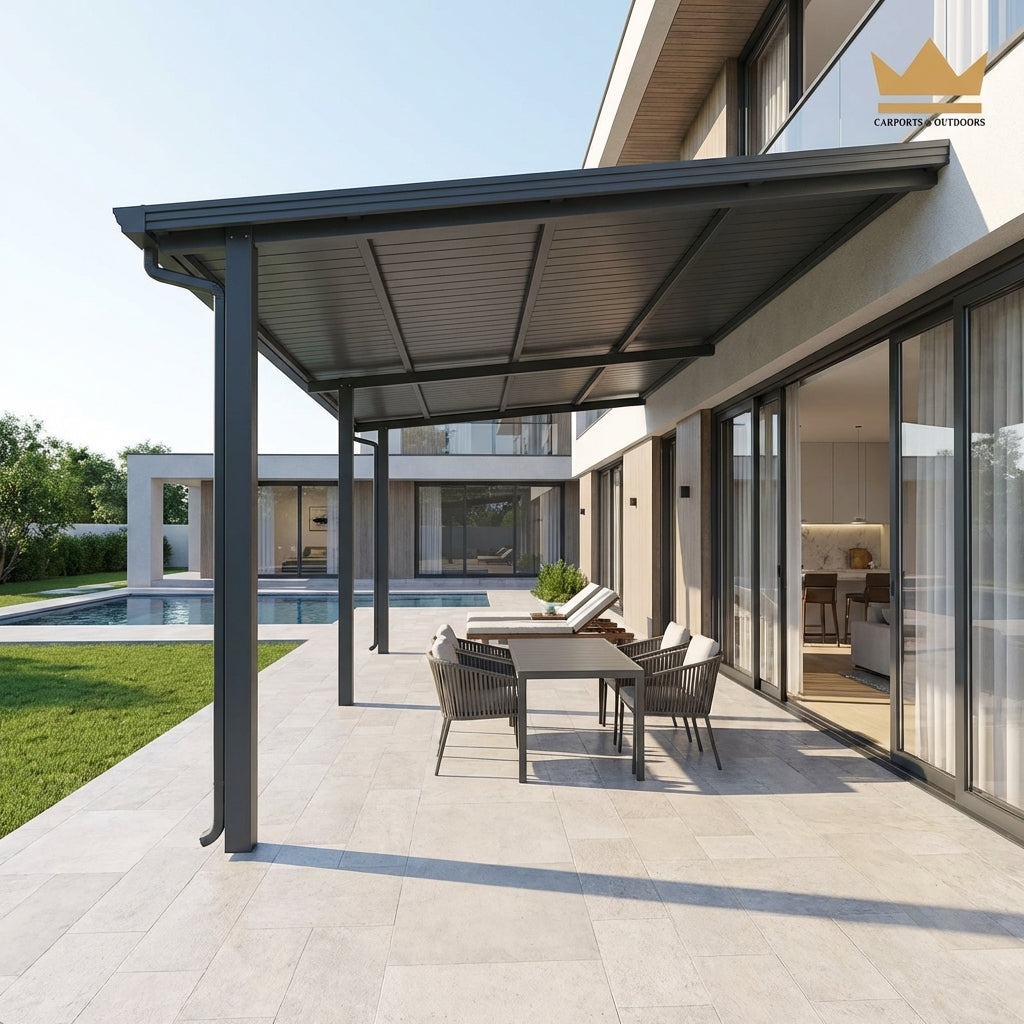Insulated Pergola Grey 2 by Carports and Outdoors in Melbourne