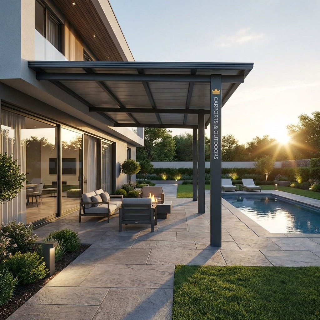 Insulated Pergola Grey 4 by Carports and Outdoors in Melbourne east