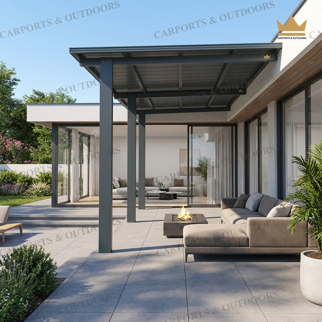 Insulated Pergola Grey 5 by Carports and Outdoors in Melbourne North