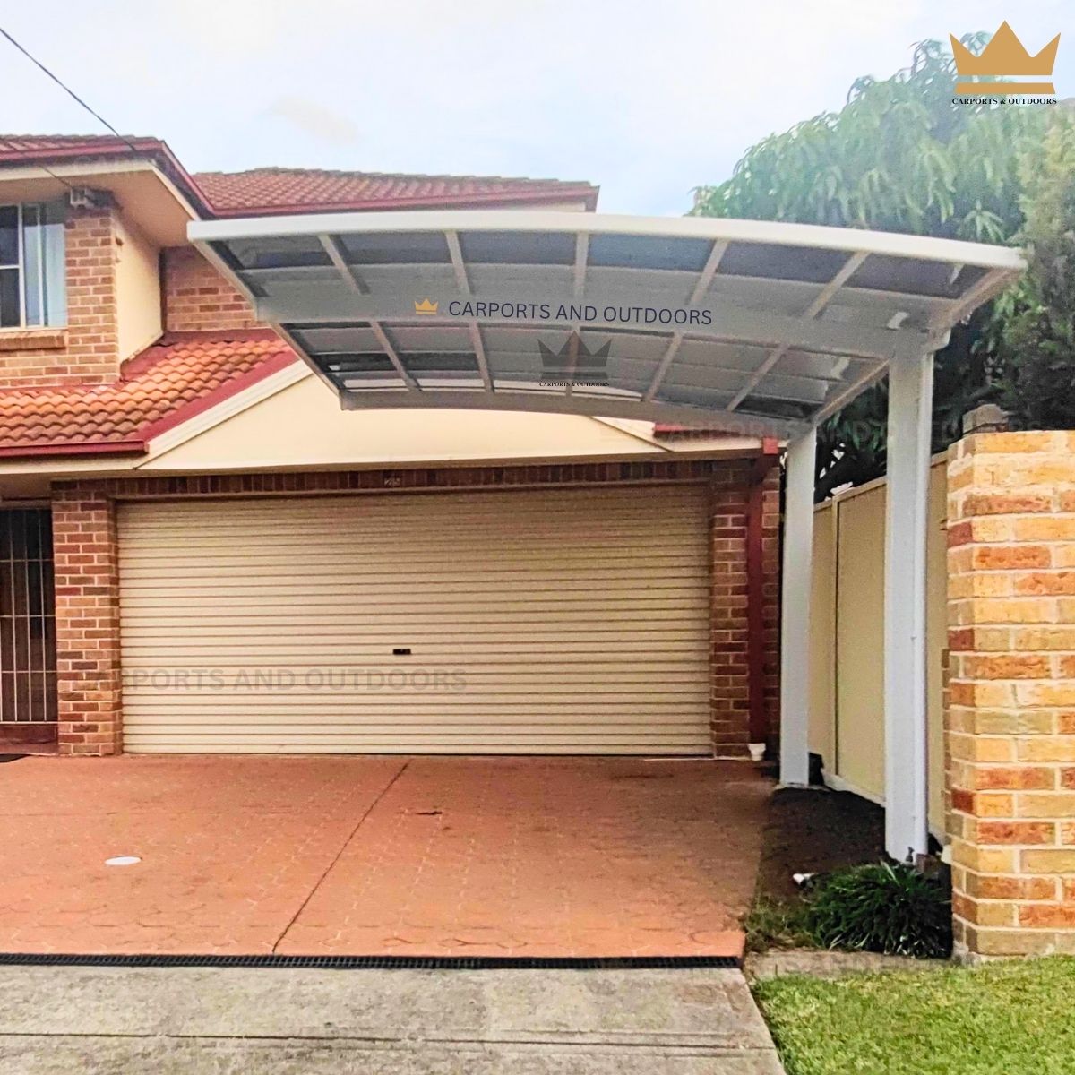 L Shape cantilever carport White with Light grey sheets installed in Revesby, NSW 2212