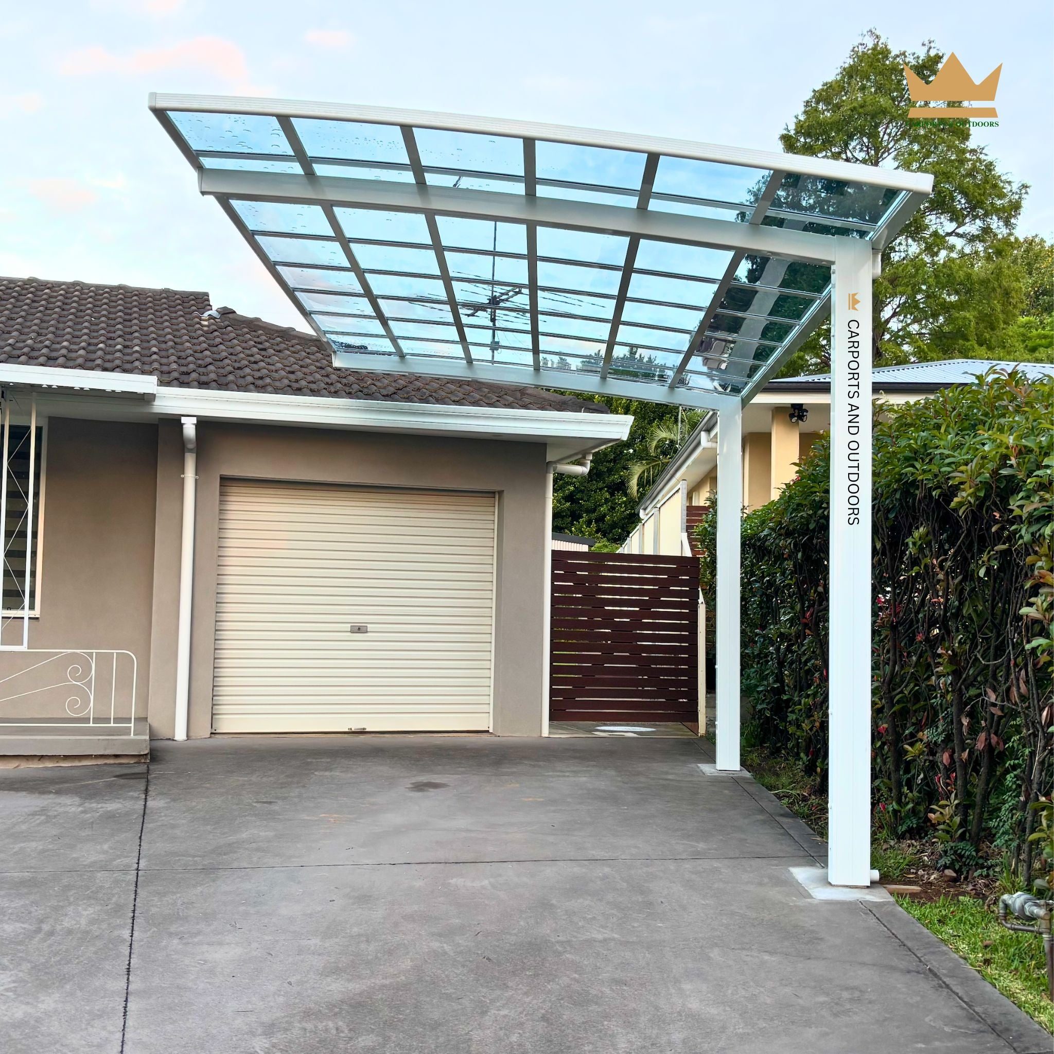 L Shape Cantilever Carport Kit - WHITE - Carports and Outdoors Aus