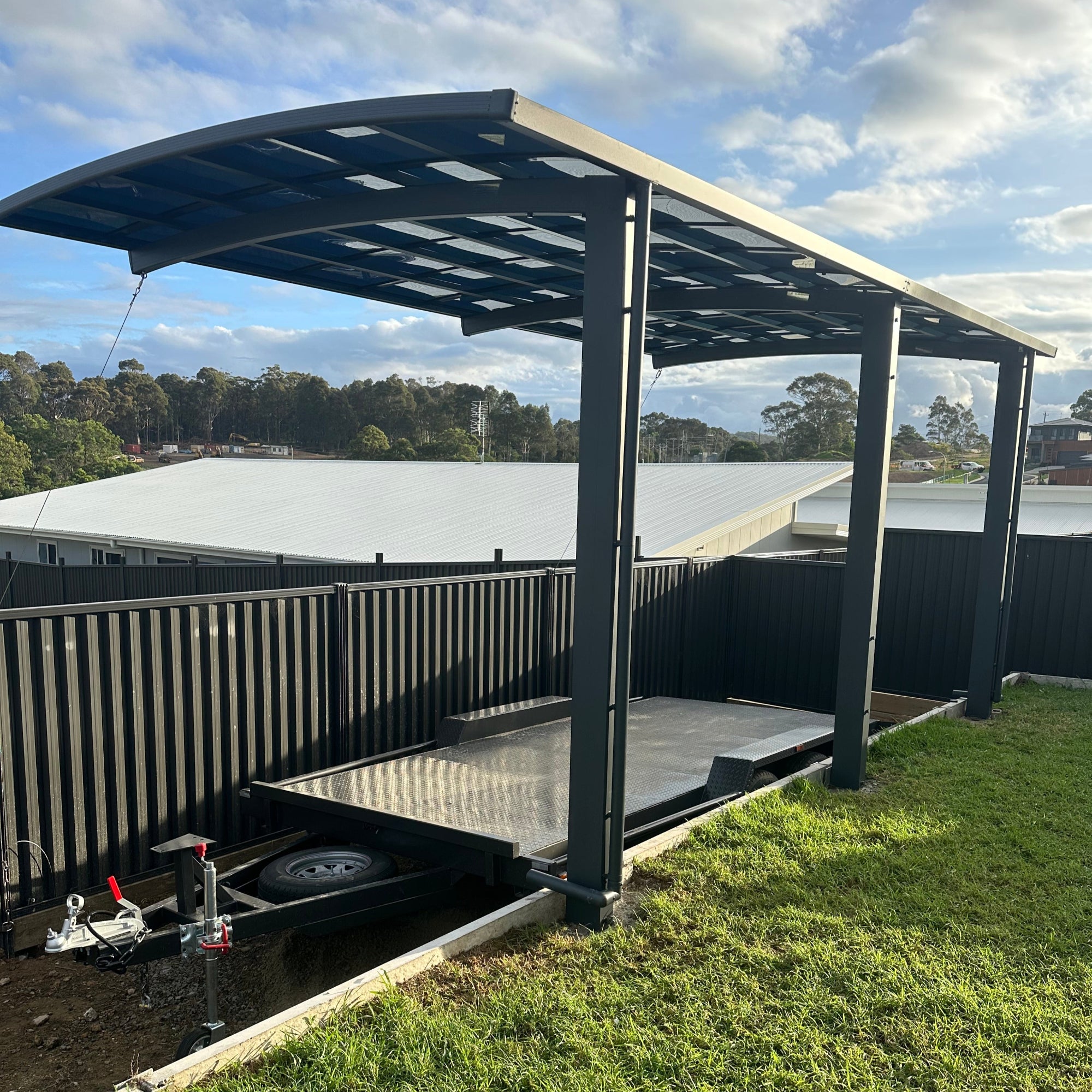 L Shape Cantilever Carport for Caravan 3x6