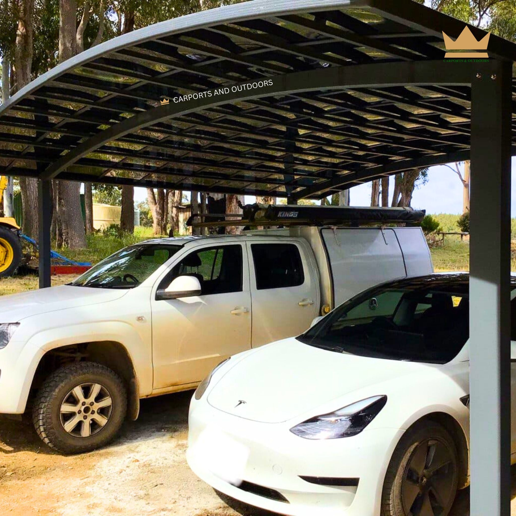 M Shape Double Carport Kit - GREY - Carports and Outdoors Aus