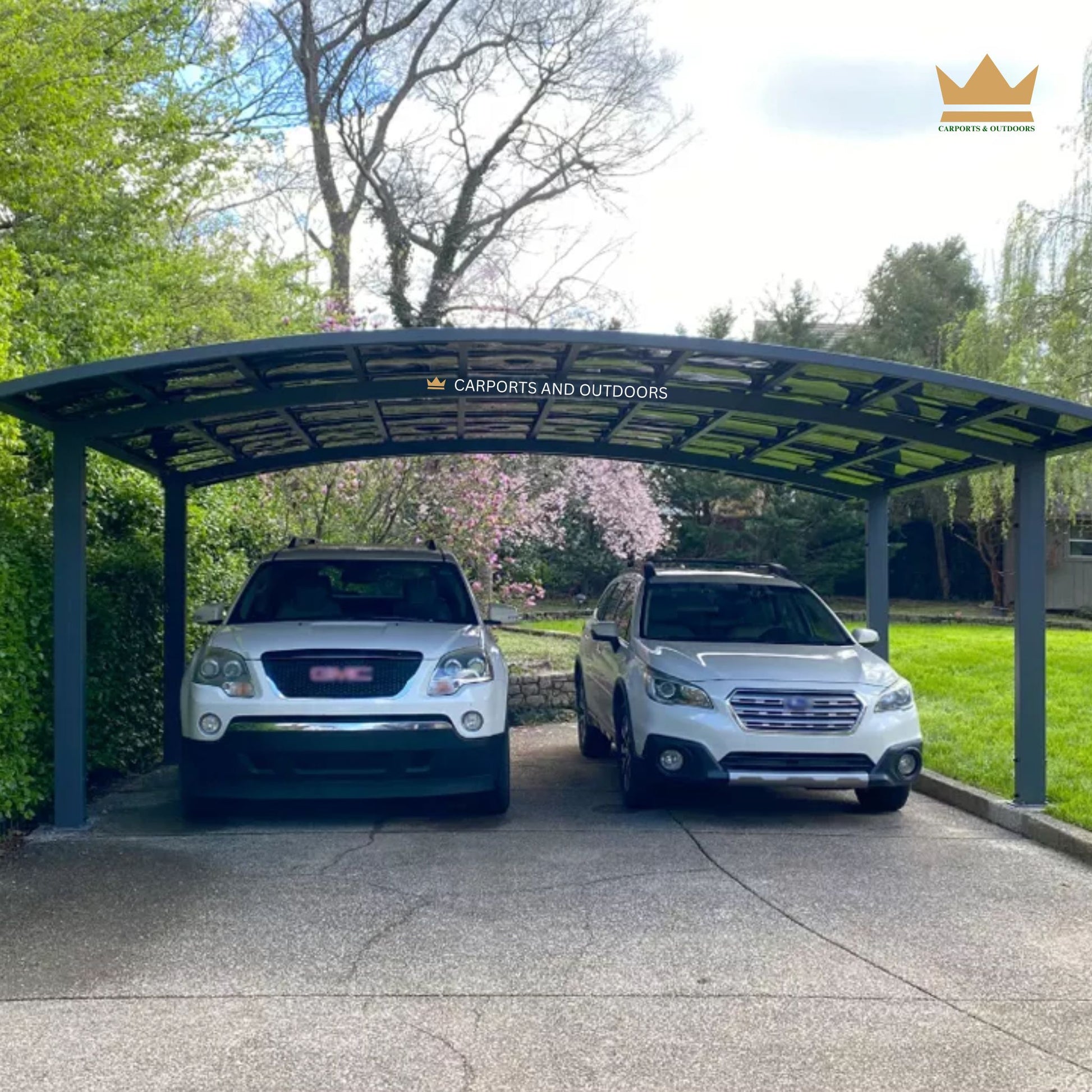 M Shape Double Carport Kit - GREY - Carports and Outdoors Aus
