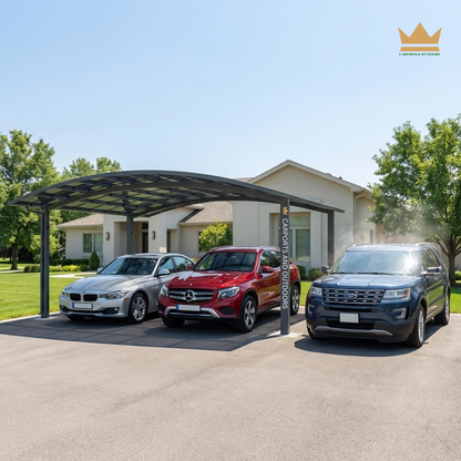M Shape Double Carport Kit - GREY