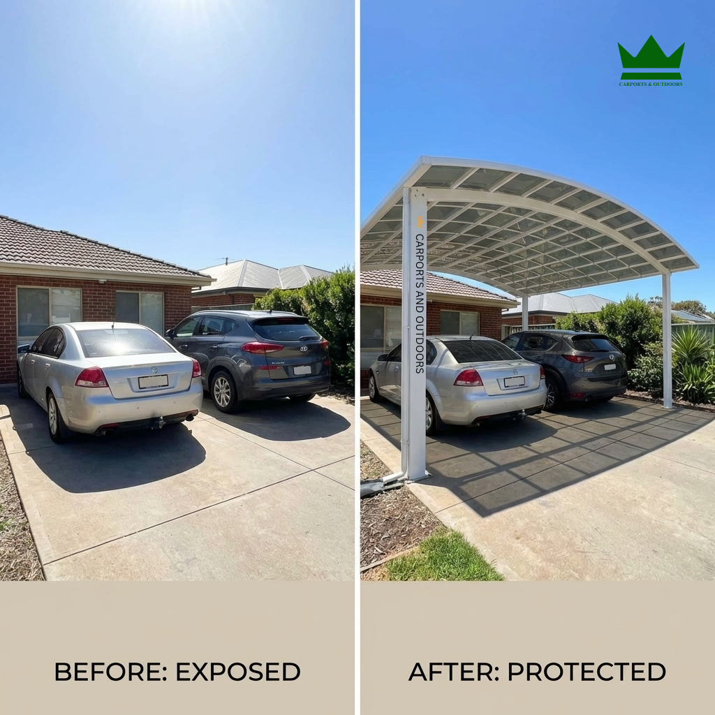 M Shape Double Carport - DIY kit in Perth